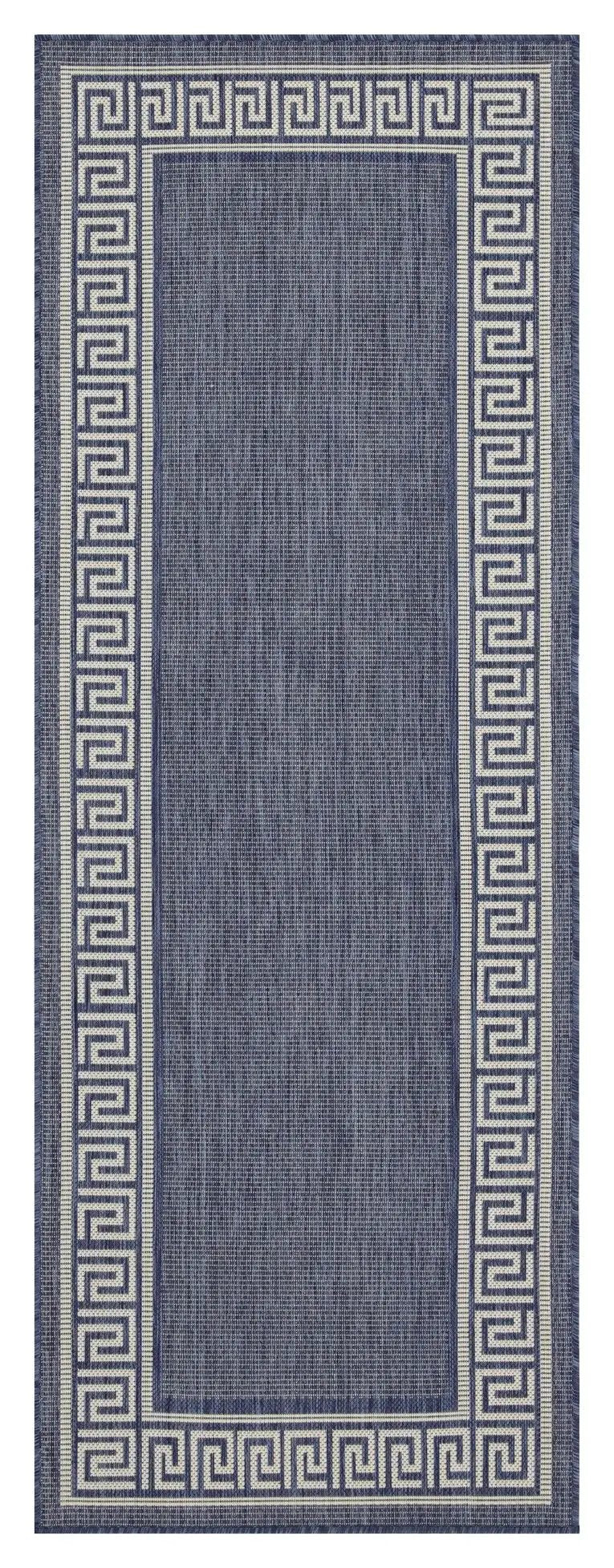 Sunshine runner rug 2ft 7in x 7ft 3in in navy polypropylene by Unique Piece Furniture on Tampa Home & Garden Store