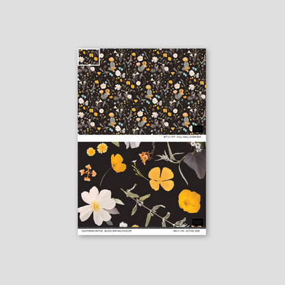 California Native Wallpaper, black & multicolor