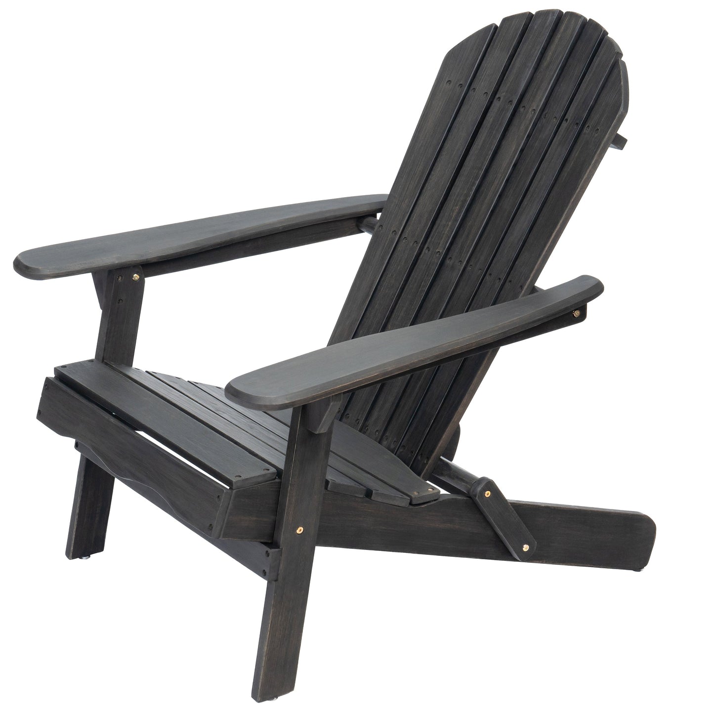 Malibu Adirondack Chair by HouseOfZazla, dark gray outdoor wooden chair with slatted back on Tampa Home & Garden Store