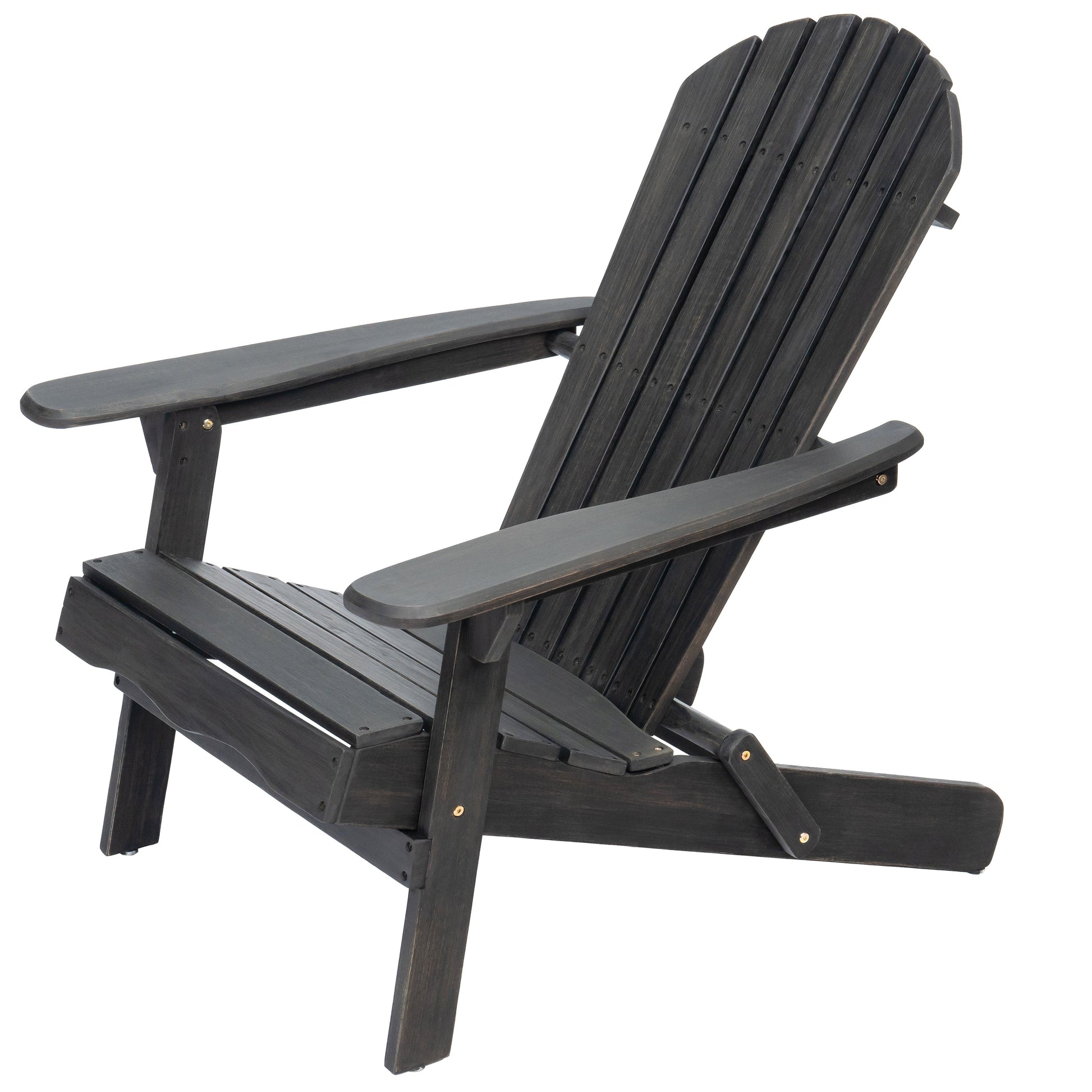 Malibu Adirondack Chair by HouseOfZazla, dark gray outdoor wooden chair with slatted back on Tampa Home & Garden Store
