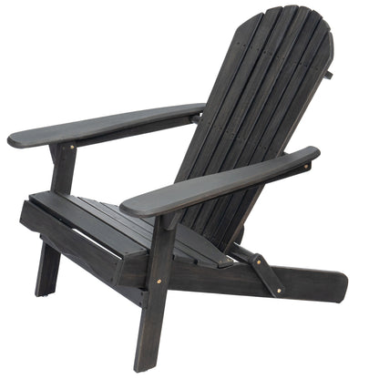 Malibu Adirondack Chair by HouseOfZazla, dark gray outdoor wooden chair with slatted back on Tampa Home & Garden Store
