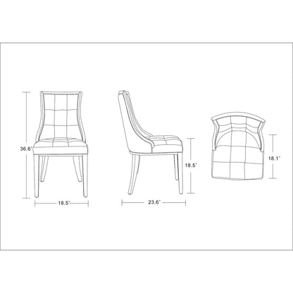 Fifth Avenue Dining Chair set of 2, tufted back, upholstered seat, wood legs HouseOfZazla on Tampa Home & Garden Store