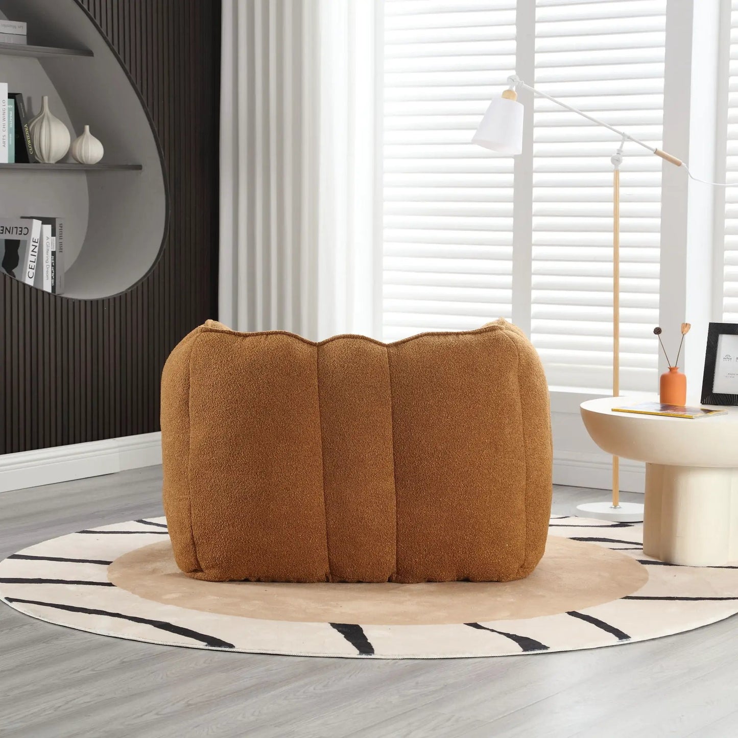 Soft brown bean bag chair with high resilience foam; compact chair by Unique Piece on Tampa Home & Garden Store
