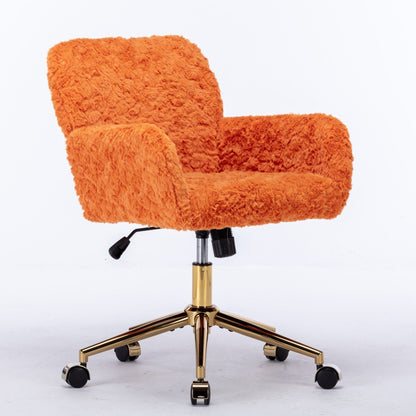 Office Chair with Rabbit Hair and Metal Base