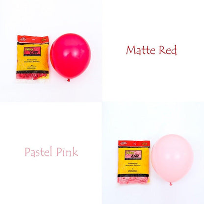 Stevvex 177Pcs Matte Red & Pastel Pink Balloon Garland Kit; red matte & pastel pink balloons on Tampa Home & Garden Store
