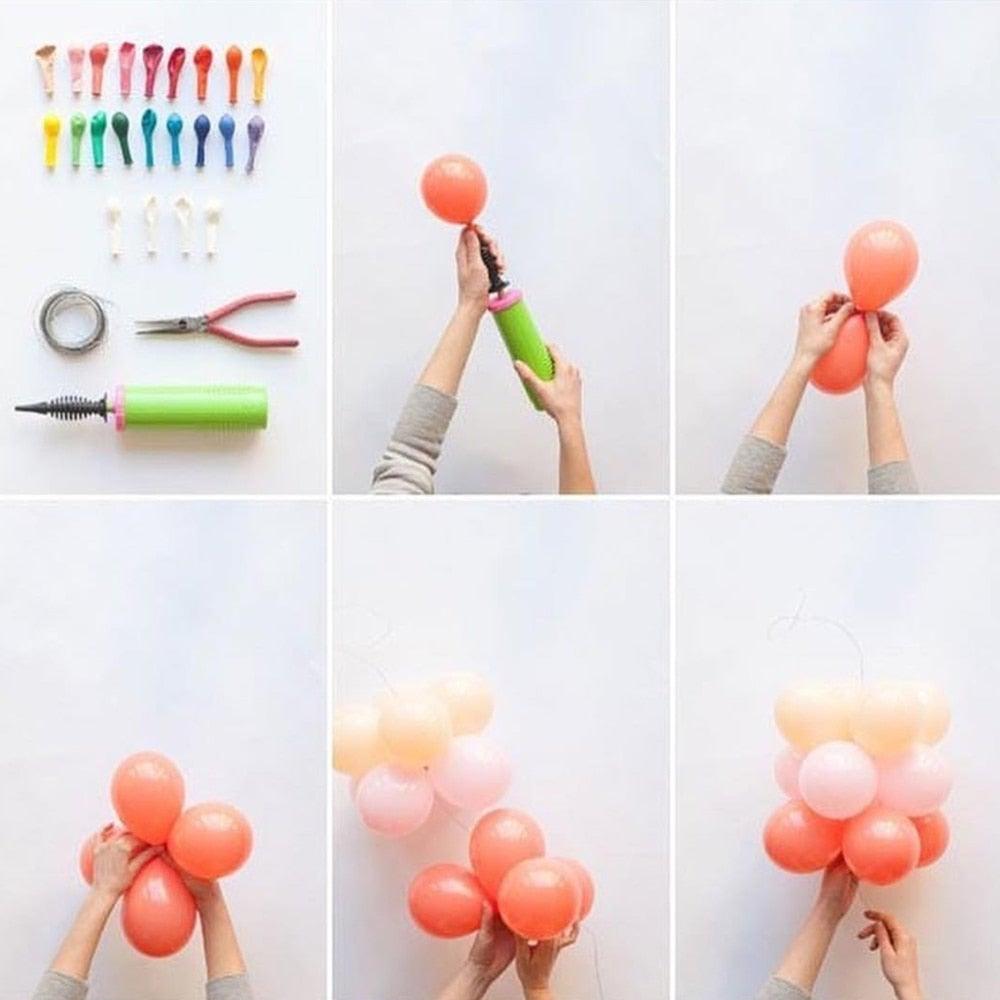 177Pcs Matte Pastel Pink Ruby Red Balloon Garland Kit by Stevvex with pump and accessories on Tampa Home & Garden Store