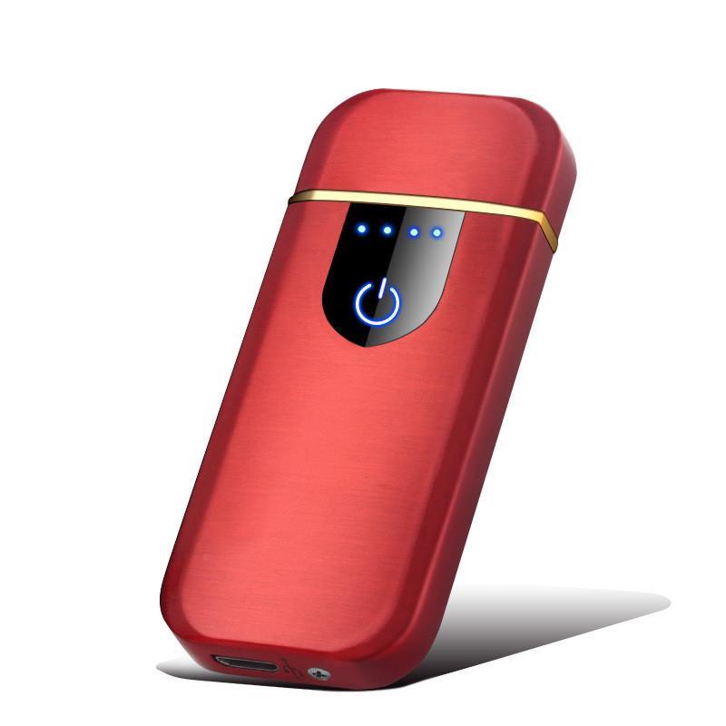 Stevvex Touch Electric Lighter dual-arc USB rechargeable red windproof lighter for camping on Tampa Home & Garden Store