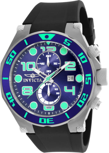 Invicta men's Pro Diver watch with blue dial, blue bezel, and black silicone strap on Tampa Home & Garden Store