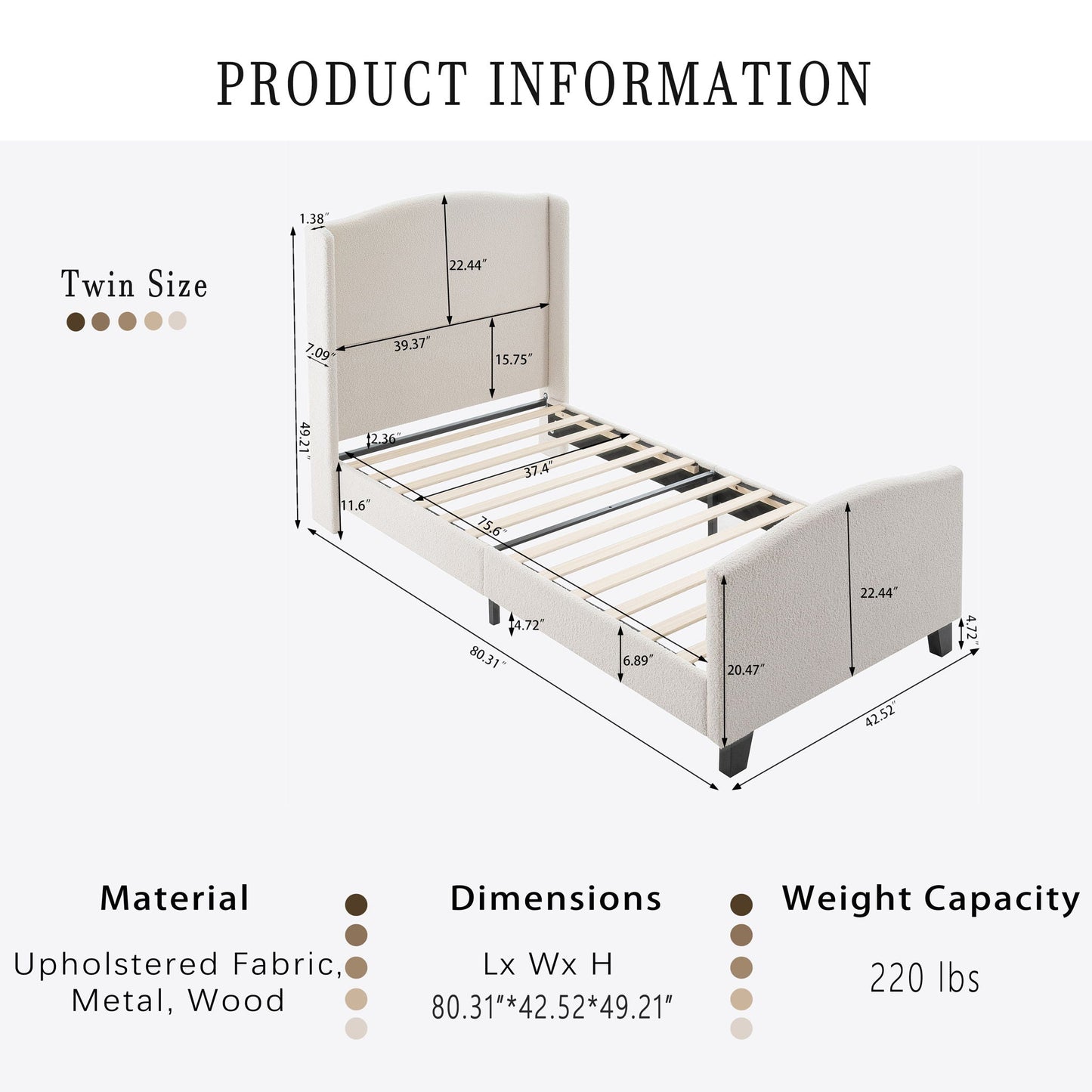 Sturdy Platform Bed Frame and a Padded Headboard