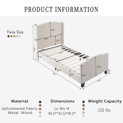 Sturdy Platform Bed Frame and a Padded Headboard