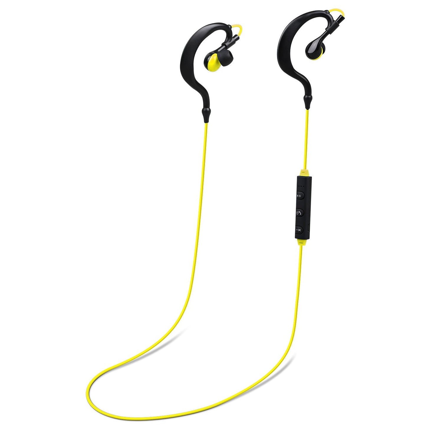 GemGear wireless headsets V4.1 sport in-ear neckband headphones with yellow cable mic on Tampa Home & Garden Store