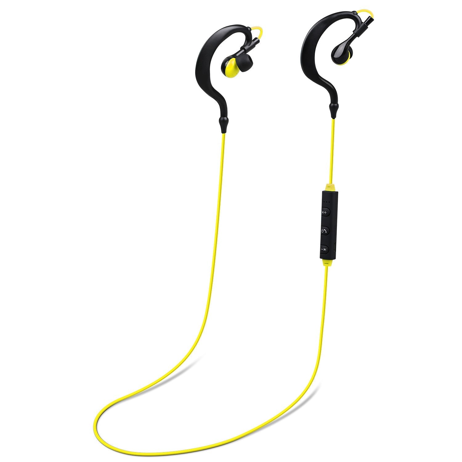 GemGear wireless headsets V4.1 sport in-ear neckband headphones with yellow cable mic on Tampa Home & Garden Store