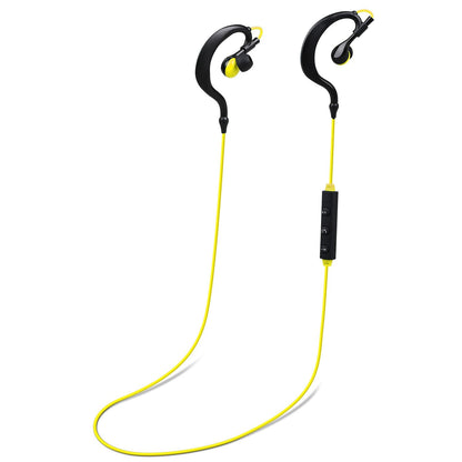 GemGear wireless headsets V4.1 sport in-ear neckband headphones with yellow cable mic on Tampa Home & Garden Store