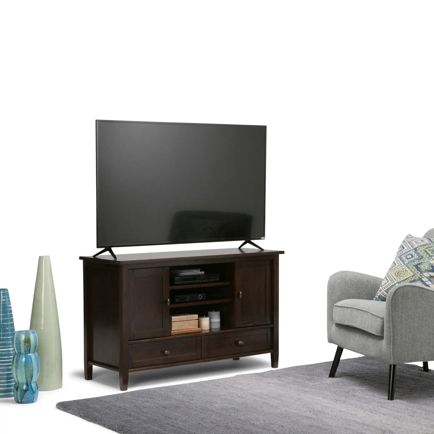 Warm Shaker TV Media Stand Handcrafted Wood