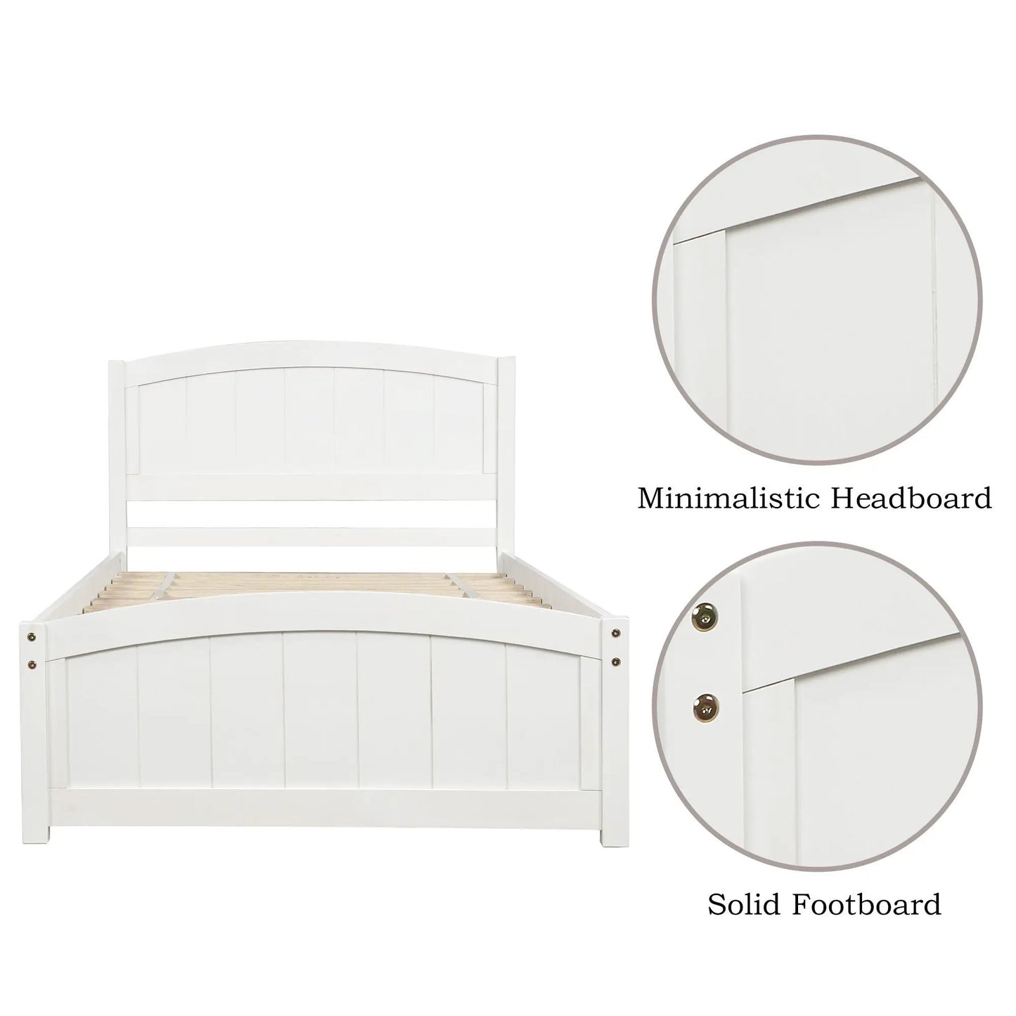 Platform Bed and Headboard With Footboard Slats