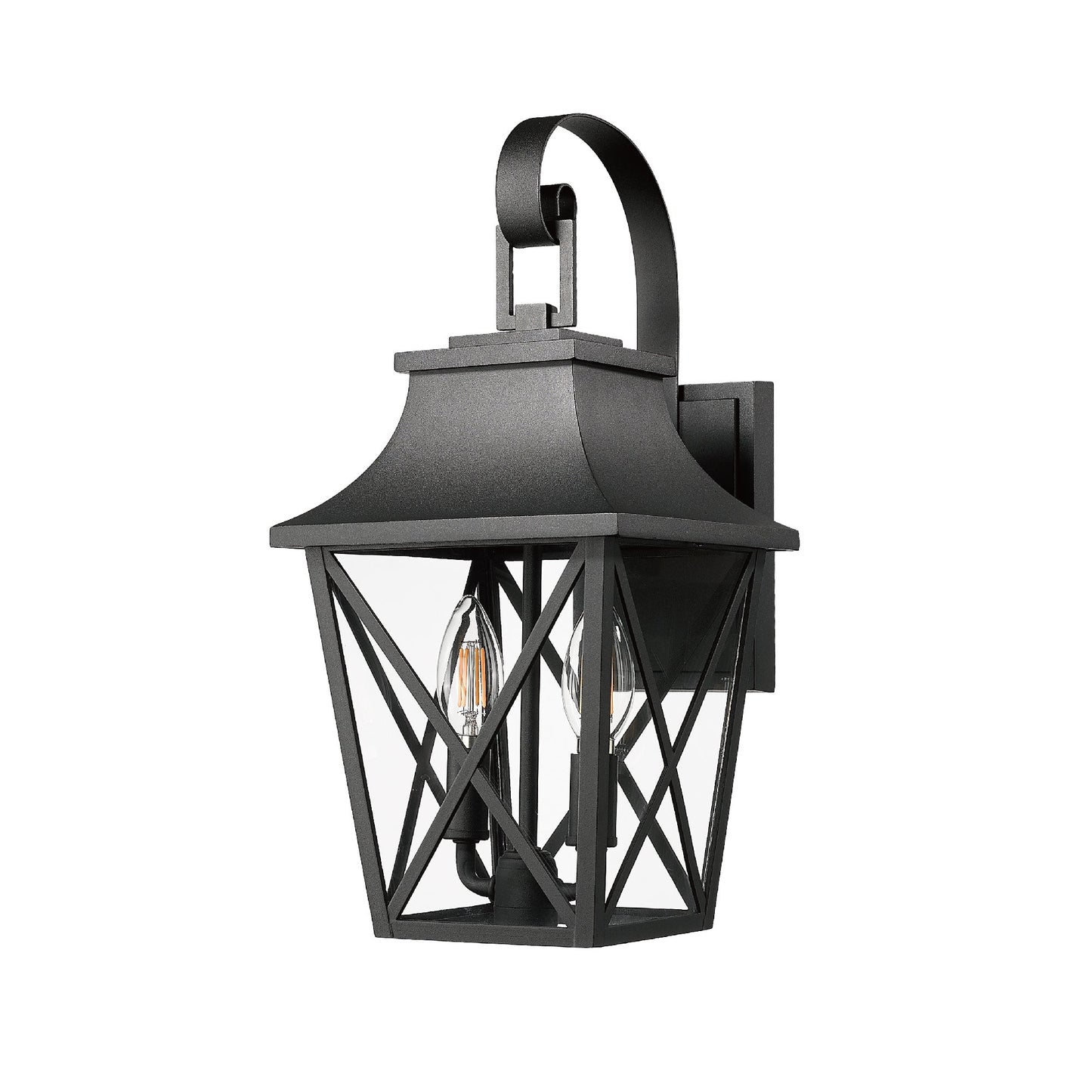 Black Outdoor Wall Lantern For a Patio or Porch