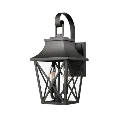 Black Outdoor Wall Lantern For a Patio or Porch