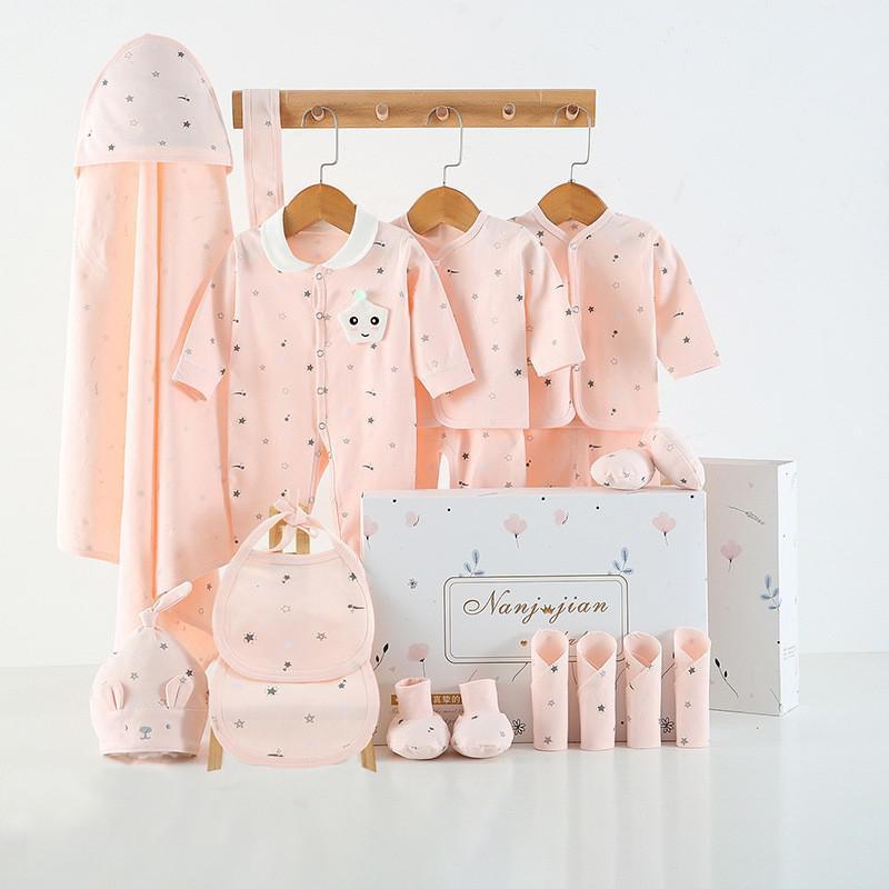 Newborn baby clothes gift box set in pink star print with onesies hat booties on Tampa Home & Garden Store