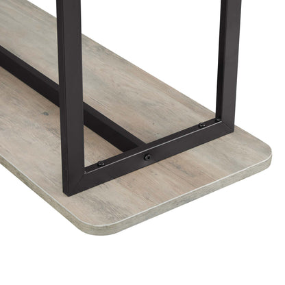 Celine 2 Shelf Console Table with black metal frame and light gray wood shelves on Tampa Home & Garden Store