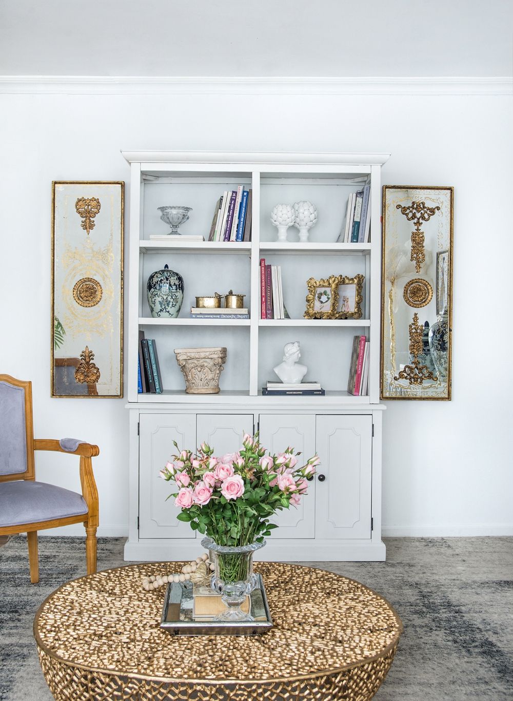 White French Country Acacia Bookcase by HouseOfZazla with ample storage on Tampa Home & Garden Store