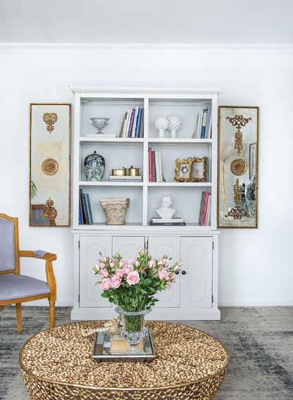 White French Country Acacia Bookcase by HouseOfZazla with ample storage on Tampa Home & Garden Store