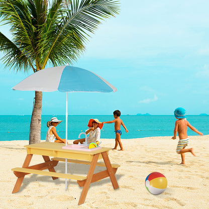 Kids Picnic Table with Sand and Water Conversion on Cedar Outdoor Table at the Beach on Tampa Home & Garden Store