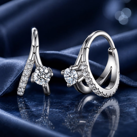 925 sterling silver moissanite earrings 0.3ct with pavé accents by Bids.com on Tampa Home & Garden Store