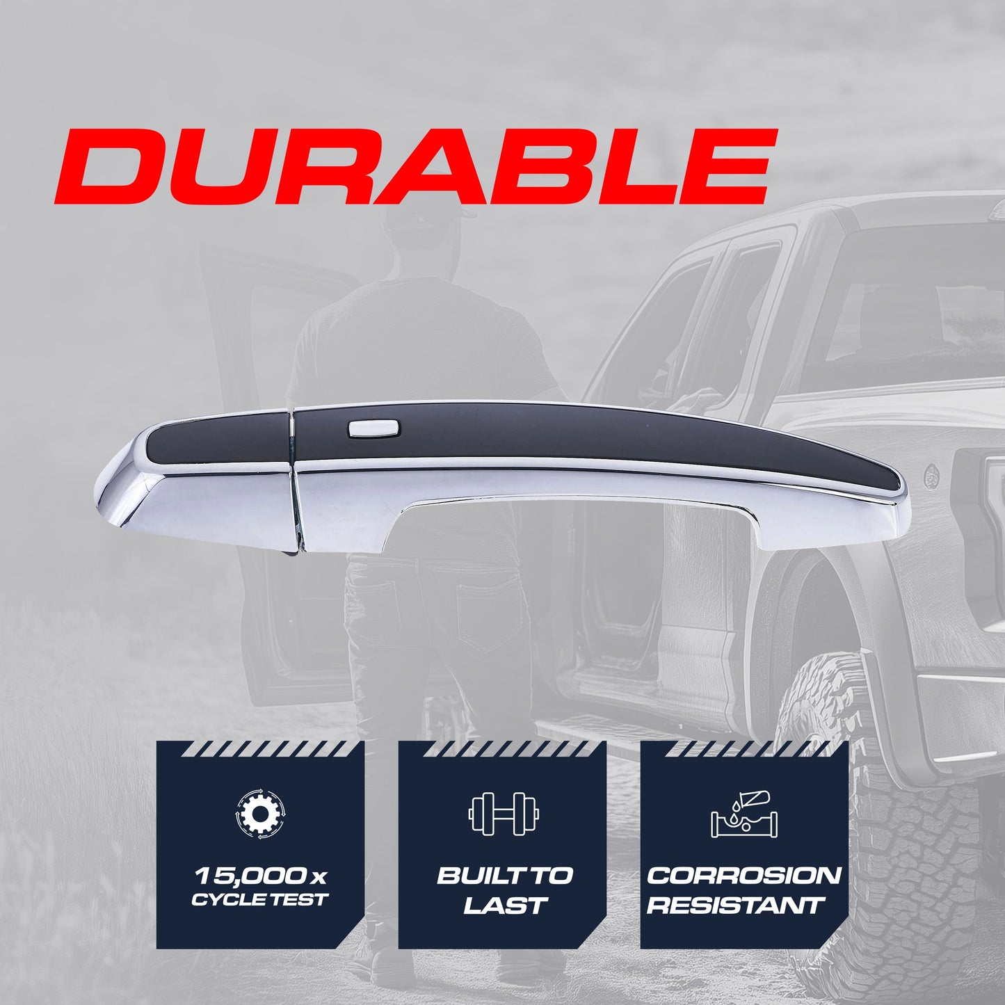 Exterior door handle Black/Chrome for 2014 Chevy Impala LTZ front RH no keyhole Master Tailgaters on Tampa Home & Garden Store