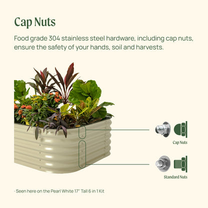 Petit lit de jardin surélevé de 17 po de haut, 4 en 1, modulaire en métal