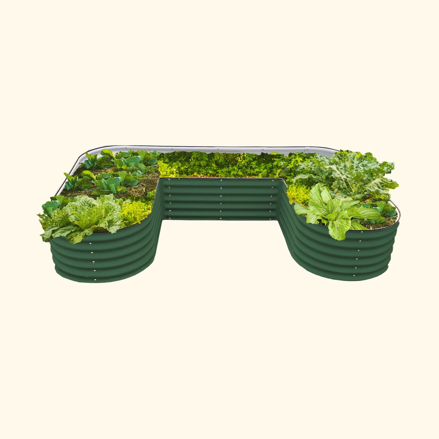 17" Tall U Shaped Raised Garden Bed Midsize Metal
