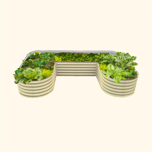 17" Tall U Shaped Raised Garden Bed Kit Midsize | Metal