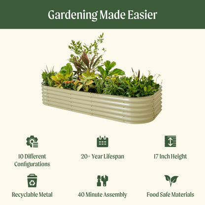 17" Tall 4x8 Garden Bed Jumbo 10 in 1 Modular