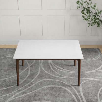 Levi modern rectangular dining table, white top with wood legs by HouseOfZazla on Tampa Home & Garden Store