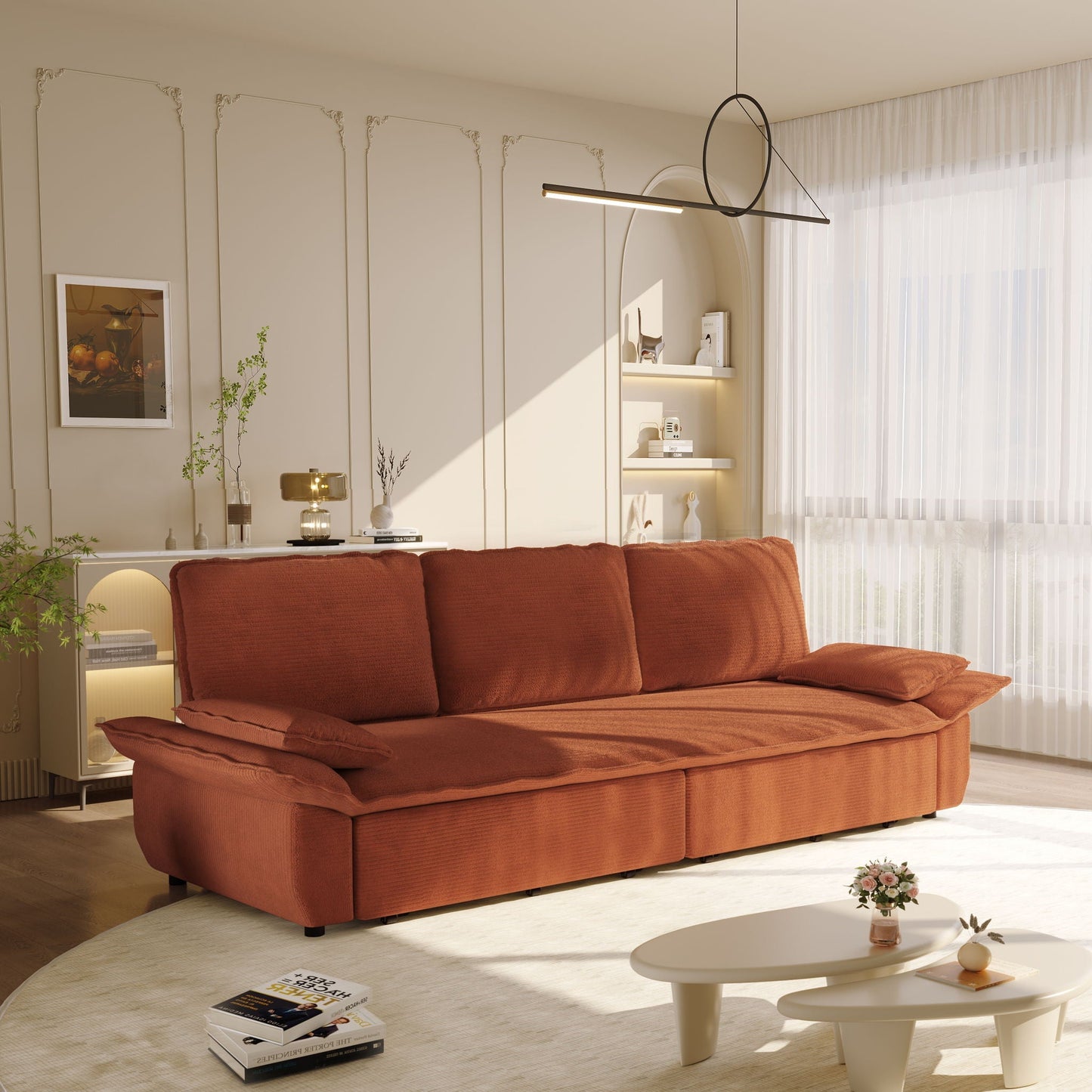 King Size Pull Out Sofa Bed and Chaise Lounge