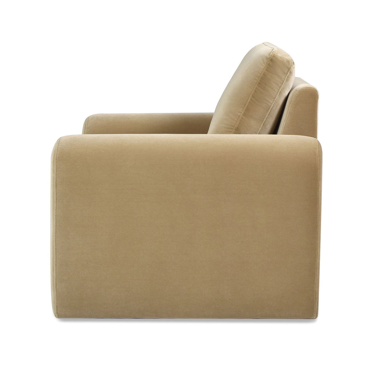 Arched Arm Chair in camel beige performance velvet by HouseOfZazla on Tampa Home & Garden Store