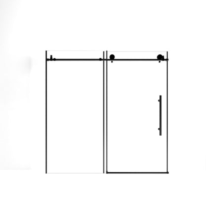 Frameless shower door with tempered glass in black finish by HouseOfZazla, shower doors on Tampa Home & Garden Store