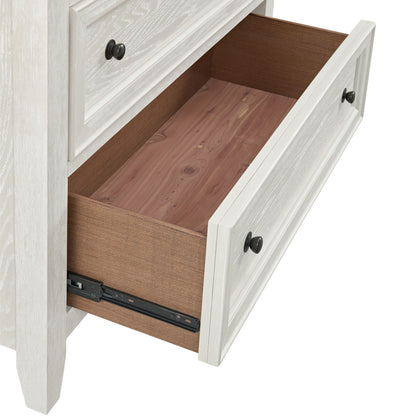6 Drawer Chest with Smooth Slides whitewashed finish black knobs brown interior on Tampa Home & Garden Store