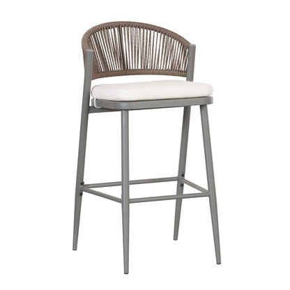 Outdoor Bar Stools With Scallop Cushion And Frame
