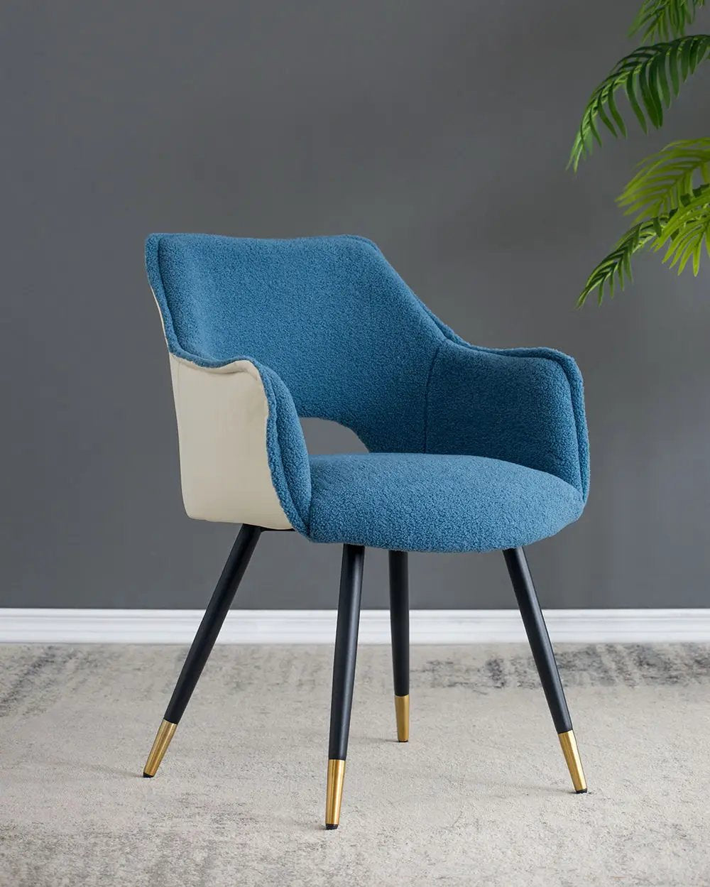 Blue Velvet Side Chair Set of 2 for Living Room
