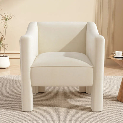 Barrel accent chair with enclosed arms in ivory upholstery by Unique Piece Furniture on Tampa Home & Garden Store