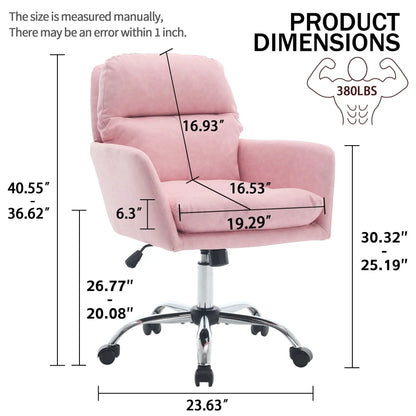 Pink office chair with adjustable height and ergonomic swivel by Unique Piece Furniture on Tampa Home & Garden Store