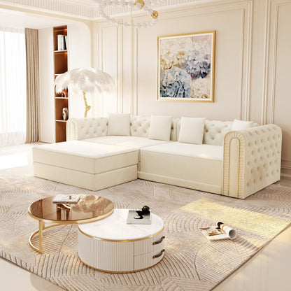 3 In 1 Convertible Sofa and Ottoman Bed