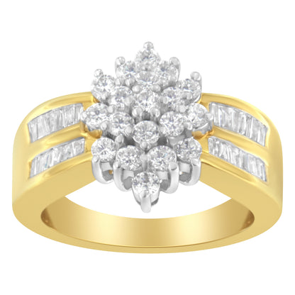 Ring: Bids.com 10K yellow gold diamond cluster ring 1.0 cttw marquise diamonds size 7 on Tampa Home & Garden Store