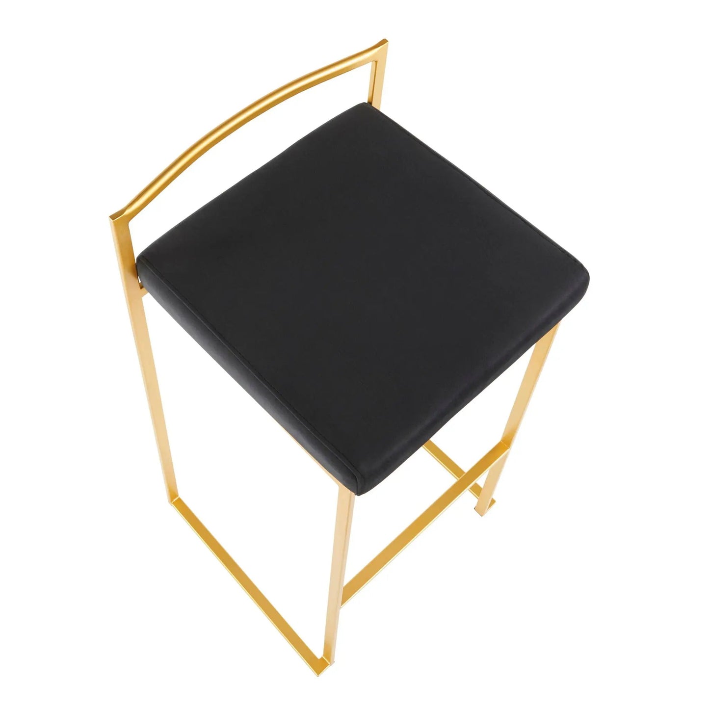 Fuji contemporary glam barstool with black cushion and gold metal frame on Tampa Home & Garden Store