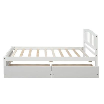 Wood Platform Storage Bed With Two Drawers