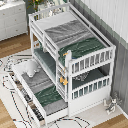 Bunk bed with arched headboard and footboard, trundle and drawers HouseOfZazla on Tampa Home & Garden Store