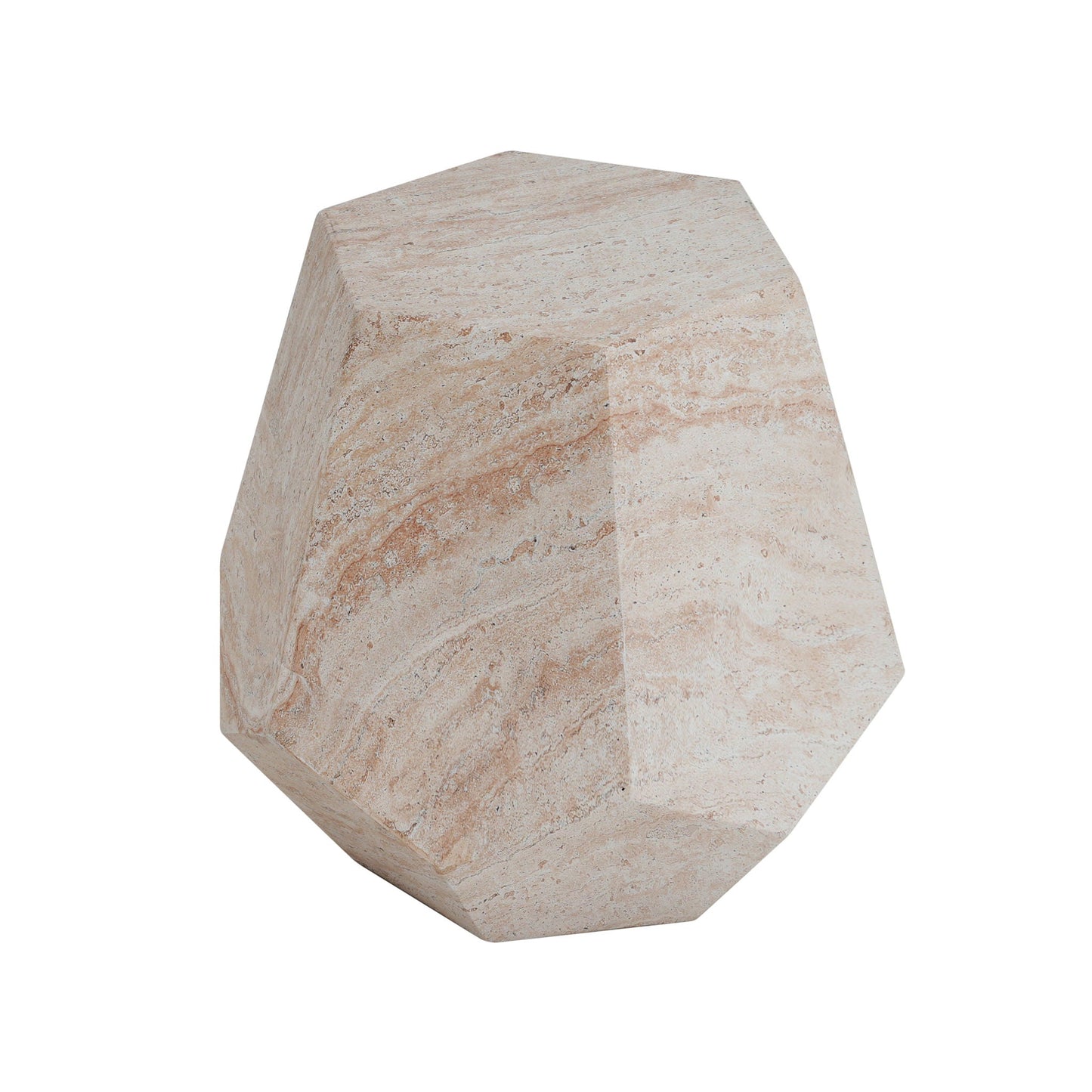Outdoor / Indoor Lightweight Concrete Side Table with beige textured surface and octagonal form on Tampa Home & Garden Store