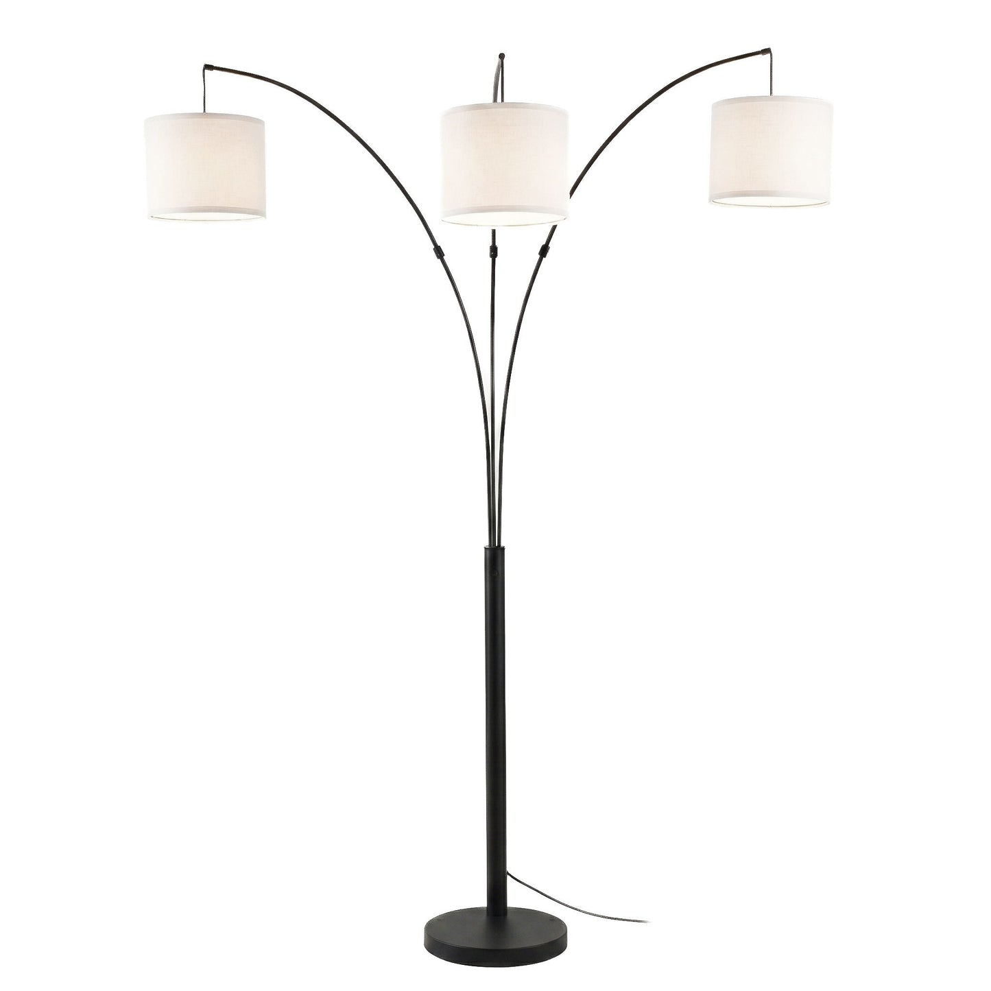 Royal 3-Arm Arc Floor Lamp in oil rubbed bronze with linen shade by HouseOfZazla on Tampa Home & Garden Store