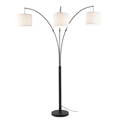 Royal 3-Arm Arc Floor Lamp in oil rubbed bronze with linen shade by HouseOfZazla on Tampa Home & Garden Store