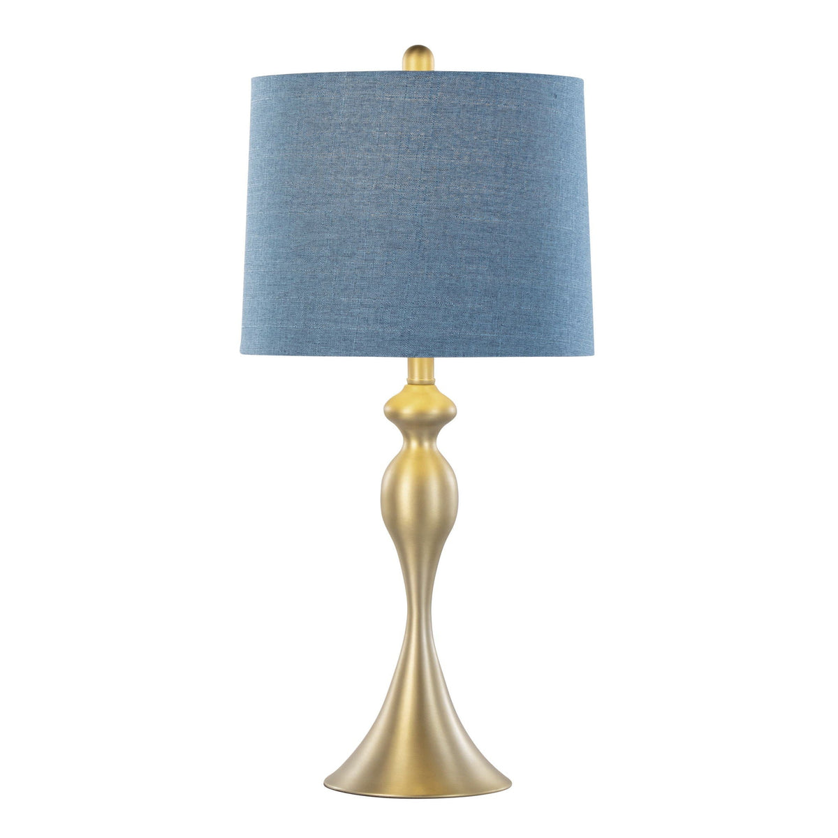 Table lamp by HouseOfZazla with blue linen shade and gold base on Tampa Home & Garden Store